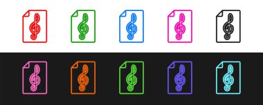 Çizgi Treble anahtar simgesi siyah ve beyaz arkaplanda izole edildi. Vektör.