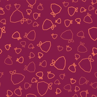 Kahverengi çizgi Vandal simgesi kırmızı arkaplanda izole edilmiş. Vektör.