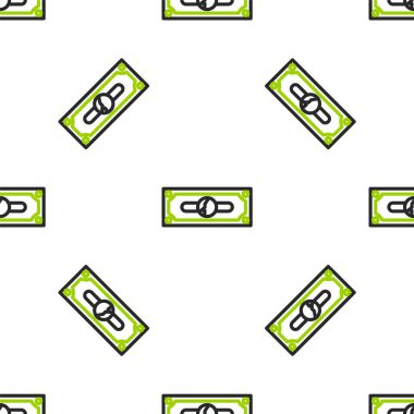 Line Stacks kağıt para para ikonu izole beyaz arka planda pürüzsüz desen. Para desteleri. Para birimi. Vektör İllüstrasyonu.