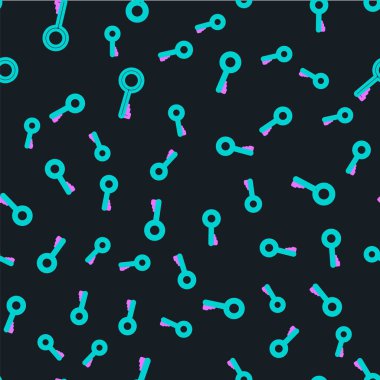 Satır Eski anahtar simgesi siyah arkaplanda izole edilmiş pürüzsüz desen. Vektör İllüstrasyonu.