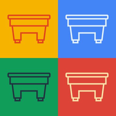 Pop Art Line bilardo masası simgesi renk arkaplanında izole edildi. Bilardo masası. Vektör.