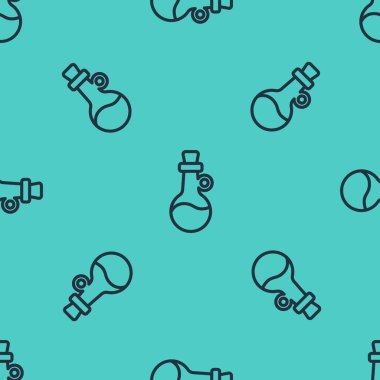 Yeşil arka planda siyah çizgili zeytinyağı ikonu izole edilmiş. Zeytinyağı ikonlu sürahi. Vektör.