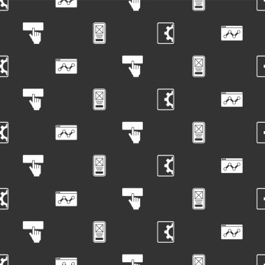 Web geliştirme, web sitesi istatistiği, klavye ve UX dizaynını kusursuz desen üzerine ayarla. Vektör.