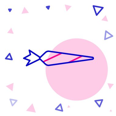 Çizgi marihuana mekanı, beyaz arka planda izole edilmiş sigara ikonu. Uyuşturuculu sigara, esrar sarılmış sigara. Renkli taslak konsepti. Vektör İllüstrasyonu.