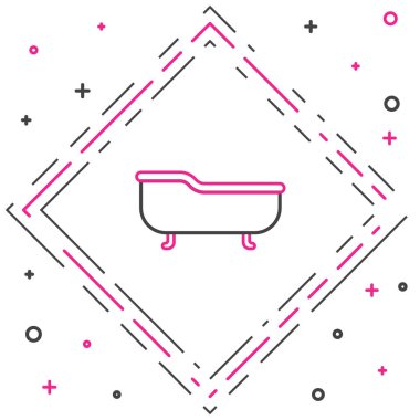 Küvet çizgisi simgesi beyaz arkaplanda izole edildi. Renkli taslak konsepti. Vektör İllüstrasyonu.