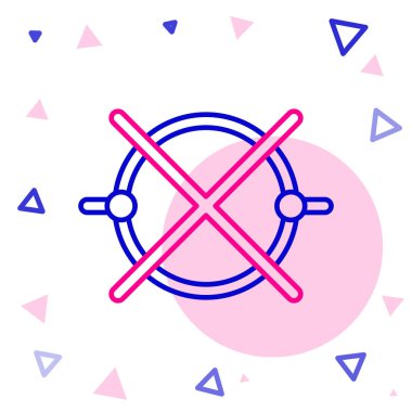 Hat Elektrik devre şeması simgesi beyaz arkaplanda izole edildi. Devre kartı. Renkli taslak konsepti. Vektör İllüstrasyonu.