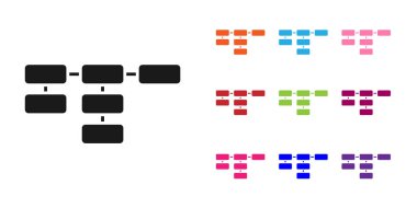 Siyah Alan haritası simgesi beyaz arkaplanda izole edildi. Simgeleri renklendirin. Vektör.