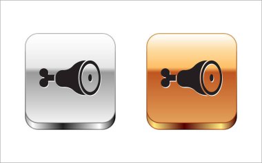 Beyaz arka planda izole edilmiş Isometric Chicken bacak simgesi. Tavuk budu. Kırmızı, mavi ve yeşil kare düğme. Vektör.