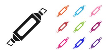 Siyah İşaretli kalem simgesi beyaz arkaplanda izole edildi. Simgeleri renklendirin. Vektör.