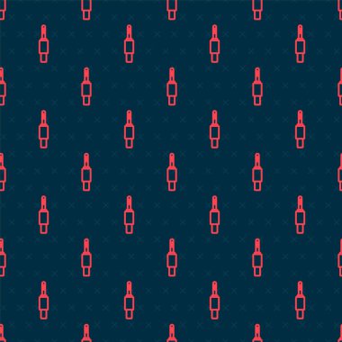 Kırmızı çizgi ses kriko simgesi siyah arkaplanda izole edilmiş. Bağlantı ses ekipmanları için ses kablosu. Fiş kablosu. Müzik aleti. Vektör.