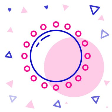 Çizgi Sun simgesi beyaz arkaplanda izole edildi. Yaz sembolü. Güneşli bir gün. Renkli taslak konsepti. Vektör İllüstrasyonu.