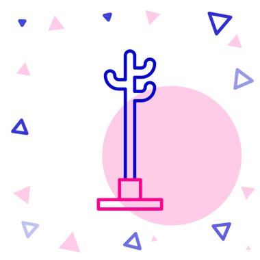 Çizgi Ceket standı simgesi beyaz arkaplanda izole edildi. Renkli taslak konsepti. Vektör İllüstrasyonu.