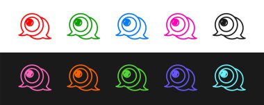 Siyah beyaz arka planda 8 numaralı ikonu olan bilardo bilardo topu. Vektör.