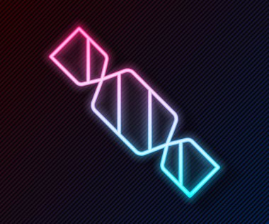 Parlayan neon hattı Candy simgesi siyah arkaplanda izole edildi. Vektör.