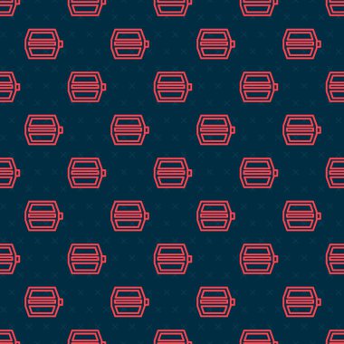 Kırmızı çizgi bisiklet pedalı simgesi siyah arkaplanda izole edilmiş. Vektör.