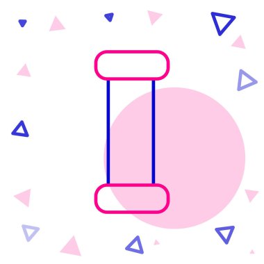 Çizgi Endüstrisi metalik boru ikonu beyaz arka planda izole edildi. Tesisat boru hattının farklı şekillerde parçaları. Renkli taslak konsepti. Vektör İllüstrasyonu.