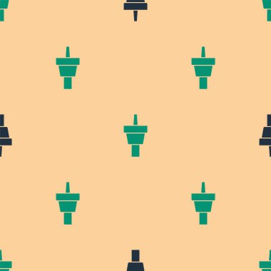 Yeşil ve siyah golf tişörtü ikonu, bej arka planda kusursuz desen izole etti. Vektör.