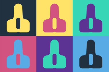 Pop Art Bisiklet Koltuğu simgesi renk arkaplanında izole edildi. Bisiklet eyeri. Vektör.