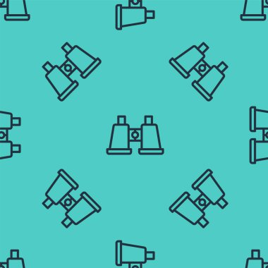 Siyah çizgi dürbün simgesi yeşil arkaplanda izole edilmiş pürüzsüz desen. Yazılım işareti bul. Casus ekipman sembolü. Vektör.