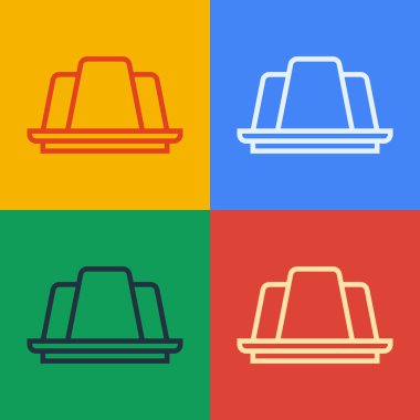 Popüler sanat eseri jöleli pasta ikonu renk arkaplanında izole edilmiş. Jöleli puding. Vektör.