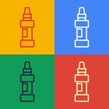 Pop sanat çizgisi İşaretleyici simgesi renk arkaplanında izole edildi. Vektör.