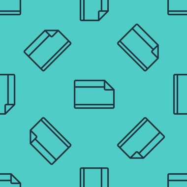 Köşe simgesi kıvrımlı yapıştırıcılı siyah çizgi kağıt yapıştırıcısı yeşil arka planda izole edilmiş pürüzsüz desen. Vektör.