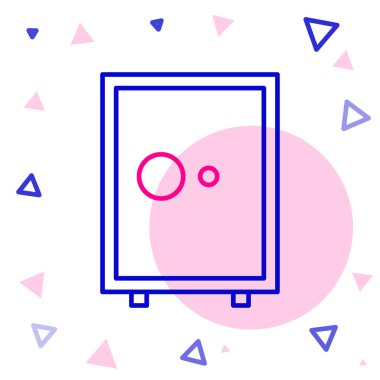 Beyaz arkaplanda güvenli satır simgesi izole edildi. Kapı, şifreli bir banka kasası. Güvenilir Veri Koruma. Renkli taslak konsepti. Vektör İllüstrasyonu.