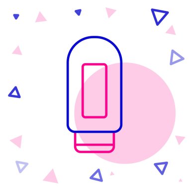 Beyaz arkaplanda çizgi kremi ya da losyon kozmetik tüp simgesi izole edilmiş. Erkekler için vücut bakım ürünleri. Renkli taslak konsepti. Vektör İllüstrasyonu.