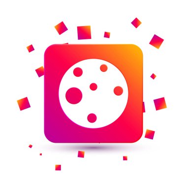 Beyaz Gezegen Mars simgesi beyaz arkaplanda izole edildi. Kare renk düğmesi. Vektör.