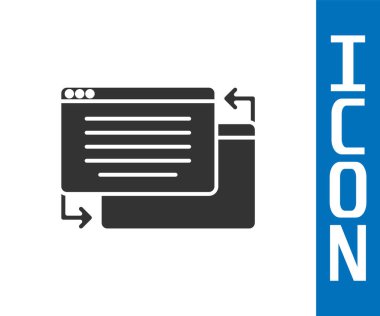 Gri UI ya da UX tasarım simgesi beyaz arkaplanda izole edildi. Vektör.