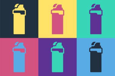 Pop Art Light simgesi renk arkaplanında izole edildi. Vektör.