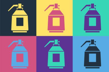 Pop Art Sprey Sprey Silah ikonu renk arkaplanında izole edilmiş. Vektör.