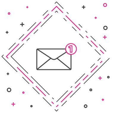 Satır Zarfı simgesi beyaz arkaplanda izole edildi. Mesaj konsepti alındı. Yeni, e-posta gelen mesaj, SMS. Posta servisi. Renkli taslak konsepti. Vektör İllüstrasyonu.