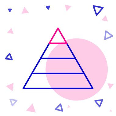 Çizgi İş Piramidi grafiksel bilgi simgesi beyaz arkaplanda izole edildi. Piramitsel aşamalar grafik elementleri. Renkli taslak konsepti. Vektör İllüstrasyonu.