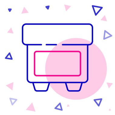 Elektrik koruma bileşeni simgesinin çizgi fünyesi beyaz arkaplanda izole edildi. Eriyen koruyucu fitil. Renkli taslak konsepti. Vektör İllüstrasyonu.