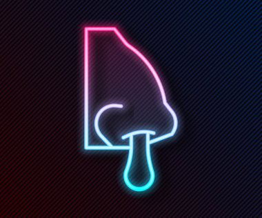 Parlak neon hattı akan burun simgesi siyah arkaplanda izole edildi. Rhinitis semptomları, tedavi. Burun ve hapşırma. Burun hastalıkları. Vektör.