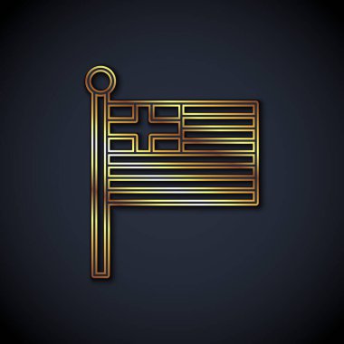 Yunanistan 'ın ulusal bayrak simgesi siyah arkaplanda izole edildi. Vektör.