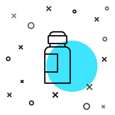 Siyah çizgi boya, guaj, kavanoz, beyaz arka planda izole edilmiş boya ikonu. Rastgele dinamik şekiller. Vektör.