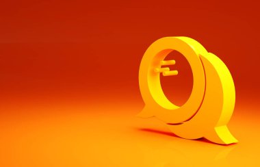 Sarı bowling topu ikonu turuncu arka planda izole edildi. Spor malzemeleri. Minimalizm kavramı. 3d illüstrasyon 3B canlandırma.