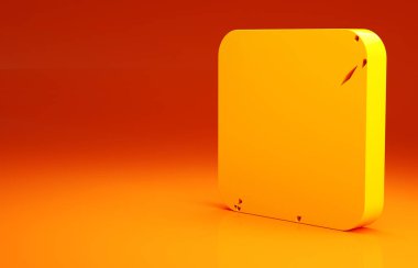 Sarı Yılan pençesi ayak izi ikonu turuncu arka planda izole edildi. Minimalizm kavramı. 3d illüstrasyon 3B canlandırma.