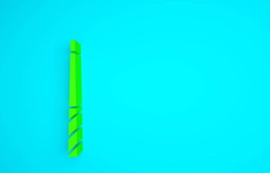 Mavi arkaplanda yeşil bilardo ikonu izole edildi. Minimalizm kavramı. 3d illüstrasyon 3B canlandırma.