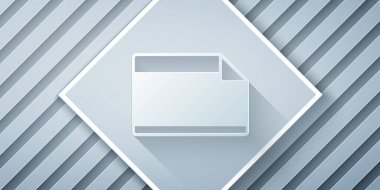 Kağıt kesiği yapışkan yapıştırıcı ve gri arkaplanda yalıtılmış köşeli simge. Kağıt sanatı tarzı. Vektör.