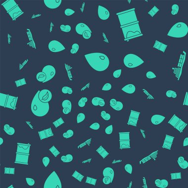 Petrol düşüşünü, varil yağı sızıntısını, biyoyakıt ve petrol tankeri gemisini kusursuz bir şekilde ayarlayın. Vektör.