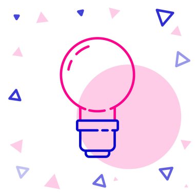 Beyaz arkaplanda izole edilmiş fikir simgesi konseptine sahip çizgi lambası. Enerji ve fikir sembolü. İlham konsepti. Renkli taslak konsepti. Vektör İllüstrasyonu.