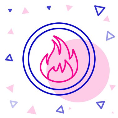 Ateş hattı simgesi beyaz arkaplanda izole edildi. Renkli taslak konsepti. Vektör İllüstrasyonu.