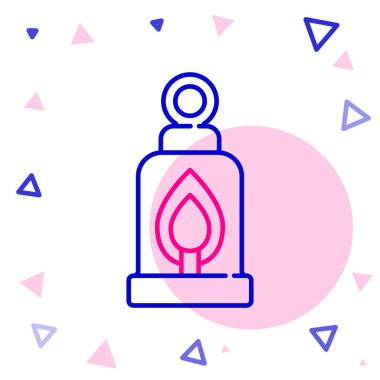 Kamp feneri simgesi beyaz arkaplanda izole edildi. Mutlu Cadılar Bayramı Partisi. Renkli taslak konsepti. Vektör.