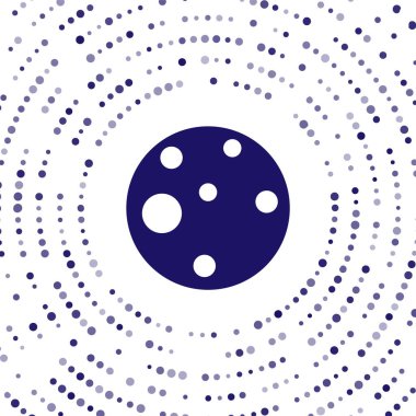 Mavi Gezegen Mars simgesi beyaz arkaplanda izole edilmiş. Soyut çember rastgele noktalar. Vektör.