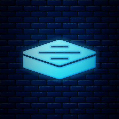 Mavi Biftek ikonu kırmızı arka planda izole edilmiş. Vektör.