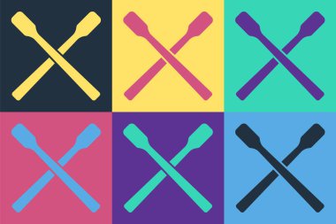 Pop Art Drum çubukları simgesi renk arkaplanında izole edildi. Müzik aleti. Vektör.