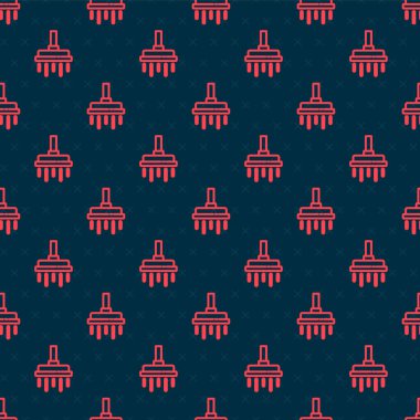 Kırmızı çizgi duş başlığı ve su damlası ikonu siyah arkaplanda izole edilmiş. Vektör.